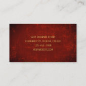 濃いエレガント赤テクスチャ金ゴールドブラックカントリー素朴 名刺 (裏面)