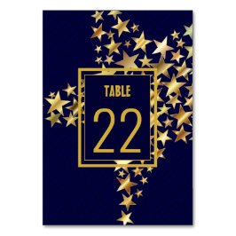 濃いエレガント青 | 金ゴールド星 | フェスティバル テーブルナンバー