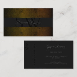 濃いエレガント黄色の黒と灰色のイニシャル 名刺