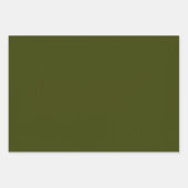濃いオリーブの緑無地の色 ラッピングペーパーシート (正面2)