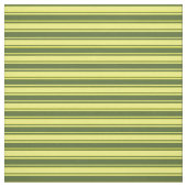 濃いオリーブ緑と黄ストライプ色のパターン ファブリック (見本)