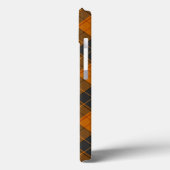 濃いオレンジのシンプルなタータン斜め柄 Case-Mate iPhoneケース (裏面 / 左)