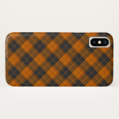 濃いオレンジのシンプルなタータン斜め柄 Case-Mate iPhoneケース (裏面(横))