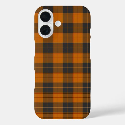 濃いオレンジのシンプルなタータン柄 Case-Mate iPhoneケース (裏面)