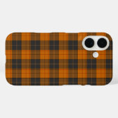 濃いオレンジのシンプルなタータン柄 Case-Mate iPhoneケース (裏面 (横))