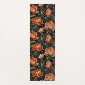 濃いオレンジ色鮮やかの牡丹の花 ヨガマット (正面)