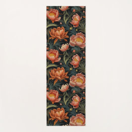 濃いオレンジ色鮮やかの牡丹の花 ヨガマット