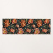 濃いオレンジ色鮮やかの牡丹の花 ヨガマット (正面(横))