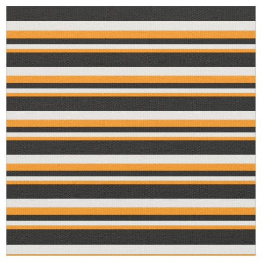 濃いオレンジ、白、黒の線のパターン ファブリック (クローズアップ)
