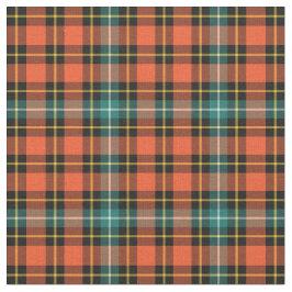 濃いオレンジ、緑、黒のハロウィーン用格子縞 ファブリック