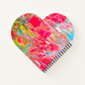 濃いカラフルピンクと緑の抽象芸術 ノートブック (裏面)