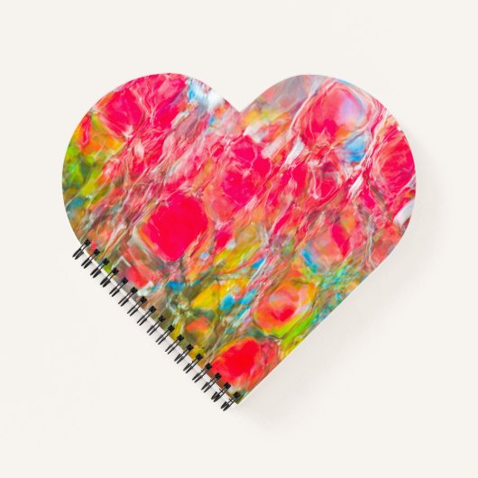 濃いカラフルピンクと緑の抽象芸術 ノートブック (正面)