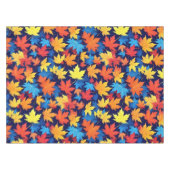 濃いカラフル青の背景の紅葉 テーブルクロス (正面(横))