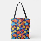 濃いカラフル青の背景の紅葉 トートバッグ (裏面)