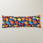 濃いカラフル青の背景の紅葉 ボディピロー (裏面)