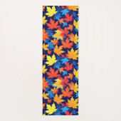 濃いカラフル青の背景の紅葉 ヨガマット (裏面)
