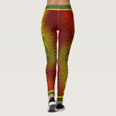 濃いカリブの赤の色の抽象芸術 レギンス (裏面)