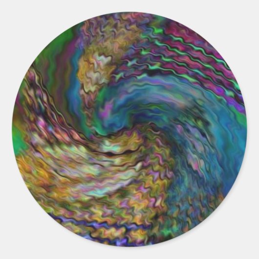 濃いカーリーカラーシール ラウンドシール (正面)