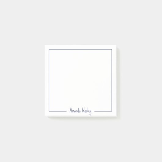 濃いガーリー紫モノグラムのフルネーム ポストイット (正面)