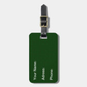 濃いクラシカル緑の荷物タグ ラゲッジタグ (正面縦)