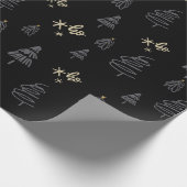 濃いクリスマスツリー ラッピングペーパー (角)