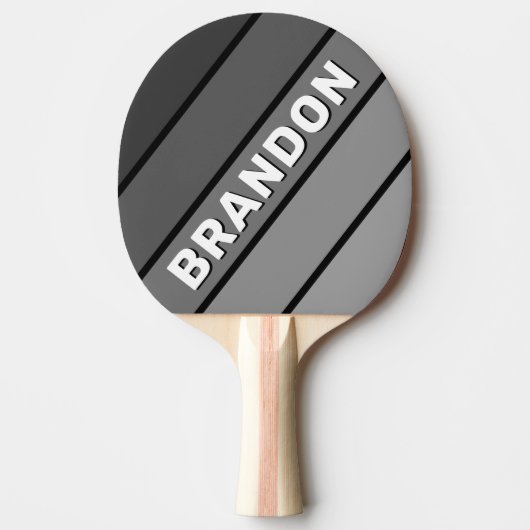 濃いグラデーションはっきりしたレインボー（名前あり） 卓球ラケット (正面)