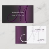 濃いグラデーション紫/DIY 名刺 (正面/裏面)