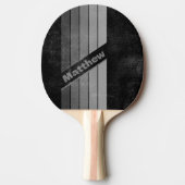 濃いグラデ動揺してーションのレインボーグレー（名前あり） 卓球ラケット (正面)