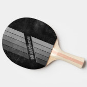 濃いグラデ動揺してーションのレインボーグレー（名前あり） 卓球ラケット (横)