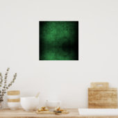 濃いグランジ背景 – 緑 ポスター (キッチン)