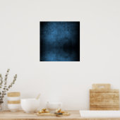 濃いグランジ背景 – 青 ポスター (キッチン)