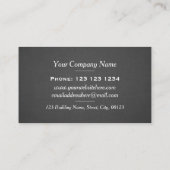 濃いグレエレガントーのアールデコパターン 名刺 (裏面)