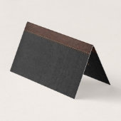 濃いグレーと茶色のステッチフェイク革 名刺 (裏面)