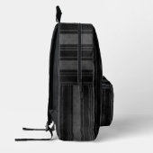 濃いグレーのストライプ プリントバックパック (左)