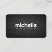 濃いグレーのテクスチャ | シンプル文字 名刺 (正面)