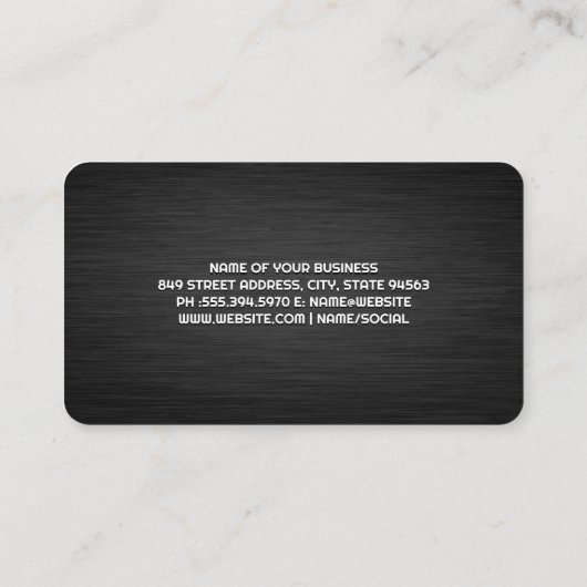 濃いグレーのテクスチャ | シンプル文字 名刺 (裏面)