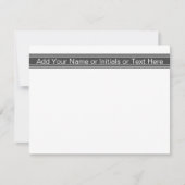 濃いグレーの名パーソナライズされた前のモノグラムのイニシャル ノートカード (正面)