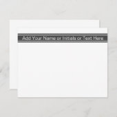濃いグレーの名パーソナライズされた前のモノグラムのイニシャル ノートカード (正面/裏面)
