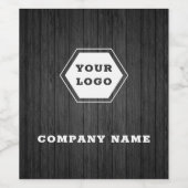 濃いグレーの木材 ワインラベル (シングルラベル)