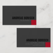 濃いグレーの赤の正方形のカスタムプロファイルカード 名刺 (正面/裏面)