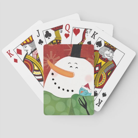 濃いココアを持つブルークリスマスマグ トランプ (裏面)