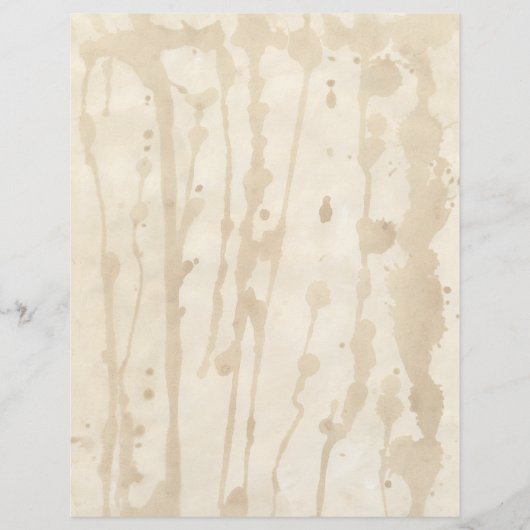 濃いコーヒーの汚れた色あせた羊皮紙レターヘッド (正面)