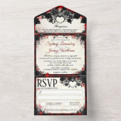 濃いゴシックハロウィーンハート- Bother With オールインワン招待状 (内側)