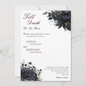 濃いゴシックフローラ白の死結婚まで 招待状 (正面)