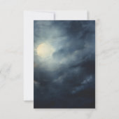 濃いゴシック様式の満月の夜の空結婚の夕食 出欠カード (裏面)