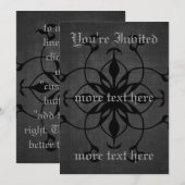 濃いゴシック色の花の招待状をカスタマイズ 招待状 (正面/裏面)