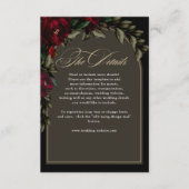 濃いゴシック色の赤い緑のフローラ結婚ムーディの詳細 エンクロージャーカード (正面)