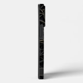濃いゴシック色の黒とブロンズ色の縁飾り Case-Mate iPhoneケース (裏面 / 右)