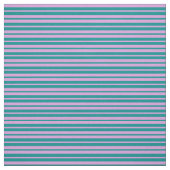 濃いシアンと梅色の線のパターン ファブリック (見本)