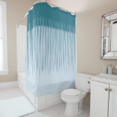 濃いシアンのストライプ シャワーカーテン (インサイチュ)